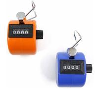 Compteur Manuel 4 Chiffres Lot de 2 Compteur Mécanique Sans Batterie Orange et Bleu, 4,3 cm x 4,3 cm x 5,2 cm, 29g,Tours/Sport/Ent
