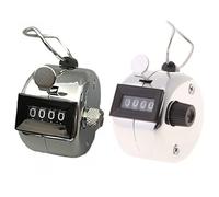 Compteur manuel à 4 chiffres - Compteur mécanique en métal - Clicker manuel en acier inoxydable - Plage de comptage 0-9999 - Décapsuleur portable en acier inoxydable