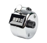 Compteur manuel compact non électrique en métal avec affichage à 4 chiffres - Portable et mécanique - Argenté