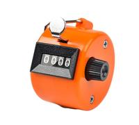 Compteur manuel compact non électrique en métal avec affichage à 4 chiffres - Portable et mécanique - Orange