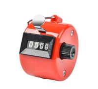 Compteur manuel compact non électrique en métal avec affichage à 4 chiffres - Portable et mécanique - Rouge