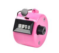 Compteur manuel compact non électrique en métal avec affichage à 4 chiffres - Portable et mécanique - Rose