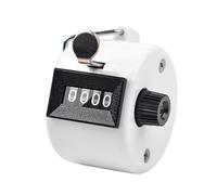 Compteur manuel compact non électrique en métal avec affichage à 4 chiffres, portable, mécanique pour le sport, blanc