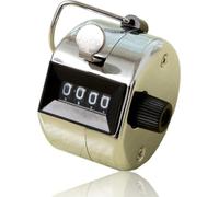 Compteur manuel mécanique | Counter Klicker en métal | Podomètre avec boucle métallique | Compteur de quantité mécanique pour inventaire | Compteur de pièces [4 chiffres] | Compteur manuel de personne