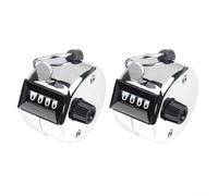 Compteur manuel mécanique en acier inoxydable argenté avec affichage à quatre chiffres pour un comptage précis jusqu'à 9999 (métal)