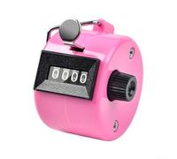 Compteur manuel mécanique pour comptage de flux de personnes, clicker en plastique à 4 chiffres avec mécanisme en métal, compteur de circulation portable pour événements, retour (rose)