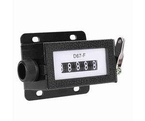 Compteur Mécanique à 5 Chiffres Compteur Mécanique avec Compteur de Cliquet de Bras Bouton Rotatif Réinitialisable Compteur Manuel à Tirage Manuel Noir avec Ressort 0-99999