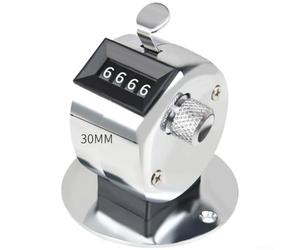 Compteur mécanique en acier inoxydable 0-9999 - Compteur de clics manuel pour la surveillance du trafic des magasins de détail, l'enregistrement d'événements et l'audit d'inventaire (B)
