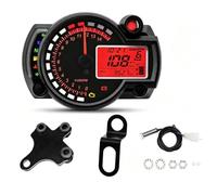 Compteur Moto 7 Couleurs Rétro-éclairage Tachymètre | Bloc D’instruments Moto Tableau Bord Numérique 10 000 Tr/min Avec Support Capteur Turbo REOKIP(H)