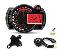 Compteur Moto 7 Couleurs Rétro-éclairage Tachymètre | Bloc D’instruments Moto Tableau Bord Numérique 10 000 Tr/min Avec Support Capteur Turbo REOKIP(G)