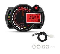 Compteur Moto 7 Couleurs Rétro-éclairage Tachymètre | Tableau Bord Numérique 10 000 Tr/min Avec Support Capteur Turbo(C)