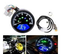 Compteur Moto numérique, Grand écran LCD, speedomètre, Compte-Tours, Compteur kilométrique, avec Clignotants Gauche et Droite, feu de Route, Alerte Niveau d'huile Bas