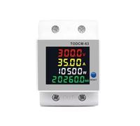 Compteur multifonction Voltmètre ampèremètre sur Rail DIN 4 en 1 DC 14-600V 63A