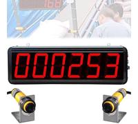 Compteur numérique à LED 6 chiffres, double sonde, portée de 0 à 5 m, jusqu'à 999 999, écran 3 pouces, idéal pour la logistique, les usines et les chaînes de montage.