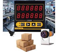 Compteur numérique de Distance à LED pour convoyeur, Compteur de Ligne de Production à 6 Chiffres avec Alarme et valeurs numériques prédéfinies, Plage de comptage de 1 à 999 999 et sensibili