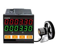 Compteur numérique de Distance, Compteur numérique de Longueur, Mesure de Distance, Plage de comptage de 0 à 999 999, avec encodeur et Roue en Caoutchouc, pour Ligne de pêche à câble