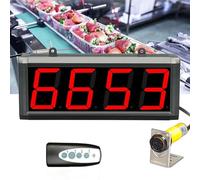 Compteur numérique de ligne de production à 4 chiffres avec télécommande, distance de détection de 5 m, compte jusqu'à 9999, fonction mémoire hors tension, haute précision