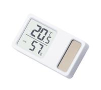 Compteur numérique de température et d'humidité - Thermomètre à énergie solaire - Hygromètre de bureau - Avec écran LCD