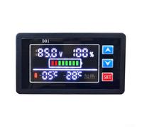 Compteur numérique de tension et d'électricité avec contrôle de la température pour systèmes DC 9 V-100 V avec alarme haute-basse et protection des données