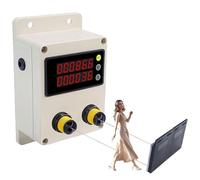 Compteur numérique de trafic client, bidirectionnel avec 2 capteurs, distance de détection 9,6 pieds, plage de comptage : 0 à 99 999, avec reconnaissance du sens d’entrée/sortie, pour parcs