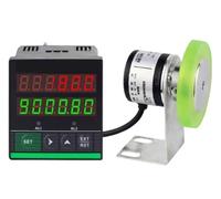 Compteur numérique électronique à roue roulante Compteur de longueur, machine comptage numérique, avec support en forme L, roue résistante à l'usure, plage 0-999999, for câble, ligne pêche, fil, corde