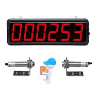 Compteur numérique infrarouge à LED pour convoyeur à bande - Affichage à 4 chiffres, comptage jusqu'à 9999, longue portée de détection de 512 cm, idéal pour les environnements industriels et