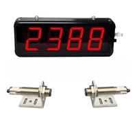 Compteur numérique laser, double affichage LED +/-, portée laser 20 m, comptage jusqu'à 9999, idéal pour les lignes de production et les applications de comptage.