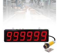 Compteur numérique LED à 6 chiffres, compteur d'affichage LED de 3 pouces avec capteur, distance d'induction de 30 à 70 cm, sensibilité de réglage à 4 vitesses, pour visiteur de ligne de production de