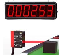 Compteur numérique LED à 6 chiffres, compteur d'objets transparents colorés, compteur réglable de 30 à 300 mm, adapté à la bande transporteuse, à la chaîne de production, au compteur de visiteurs