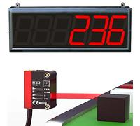 Compteur numérique LED à 6 chiffres, compteur d'objets transparents colorés, compteur réglable de 30 à 300 mm, adapté à la bande transporteuse, à la chaîne de production, au compteur de visiteurs