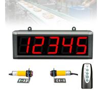 Compteur numérique LED à double sonde, compteur de ligne de production grand écran avec télécommande, 3 pouces 5 chiffres, fonction de mémoire en cas de coupure de courant, avec capteur infrarouge