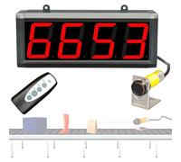 Compteur numérique LED, écran 4 chiffres avec télécommande, distance d'induction 30 cm, fonction mémoire hors tension pour la production, l'emballage et le tri logistique