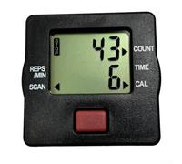 Compteur numérique pour vélo d'appartement compatible avec tapis de course - Affichage des données de temps et de calories - Affichage compact en plastique noir - Pour équipement de gym à domicile