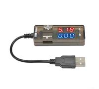 Compteur numérique USB avec affichage de la tension et du courant, prend en charge la charge rapide .0/3.0, comprend un câble d'extension USB avec une précision de mesure de 0,1 % (rouge et bleu)