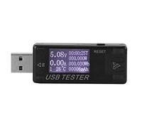Compteur numérique USB de tension et de courant, testeur 8 en 1 - voltmètre et détecteur - 0 à 5 A, 0 à 150 W, 4 à 30 V - moniteur de puissance multifonctionnel pour le test des (Noire)