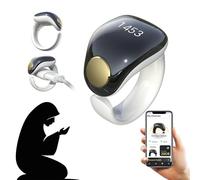 Compteur Tasbih intelligent Zikr, compteur numérique Tasbeeh avec écran OLED et support d'application, anneau islamique musulman à charge magnétique, compteur de doigt étanche pour musulmans,prière