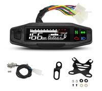 Compteur tours moto Tableau de bord numérique universel pour moto KM/H avec clignotant voltmètre jauge d'huile tachymètre tachymètres