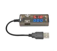 Compteur USB pour test de tension et de courant avec affichage numérique, identification automatique de la charge et câble d'extension USB pour une utilisation facile (rouge et bleu)