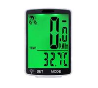 Compteur Velo Compteur de Vitesse vélo sans Fil, odomètre, étanche, chronomètre température mesurable(White Green Backligh)