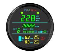 Compteur vitesse Compteur De Vitesse GPS 85 Mm Tachymètre Jauge De Carburant 0 À 99999 Km/h Odomètre Manomètre De Pression Des Pneus De Moto 2 En 1 Avec Alarme
