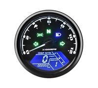 Compteur Vitesse Panneau De Jauge Numérique pour Moto, Compteur De Vitesse, 199mph, Kmh, Tachymètre ODO, 12000 TR/Min, avec Indicateur De Vitesse, Affichage Lumineux, 12V