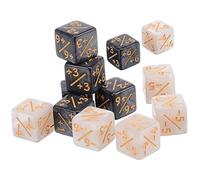Compteurs de Dés,12 PCS Token Dice D6 Jeu de Dés de Fidélité Blanc +1/+1 et Noir -1/-1 Compatible avec l'accessoire de Jeu MTG CCG Card