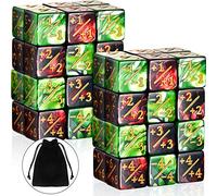 Compteurs de Dés Dés de Jeton Dés D6 Dés de Fidélité Dés de Cube Compatibles avec MTG, CCG, Accessoire de Jeu de Cartes, 2 Styles (48 Pièces)