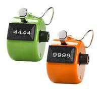 Compteurs de Tours à Main à 4 Chiffres,Mini Compteur de Comptage Main en Métal,Click Compteur,Compteurs Manuel Mécanique,Compte Personne Manuel pour Sport/Entraîneur/École/Golf Orange und Grün