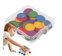 Compteurs mathématiques en bois - 50 pièces manipulatrices rondes | Jouet éducatif pour le développement du cerveau enfants matériel didactique scolaire garçons et filles outil mathématiques