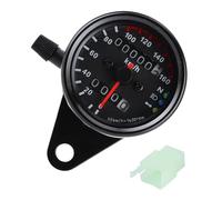 Compteurs Motos Universels 12V Odomètre Compte- Vintage Indicateur de Vitesse Double Indications Rétro-éclairage LED - 2 Couleurs (Couleur : Noir)
