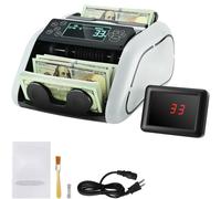 Compteuse de billets - Compteuse de billets avec détection de faux billets par UV, MG, IR et DD - Compteuse de billets USD et EUR avec grand écran LCD & écran externe - Idéal pour les petites entrepri
