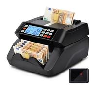 Compteuse de Billets Professionnelle Machine a Compter les Billets, Détection UV/MG/IR/MT, 1000 Billets/Min, Machine Compte Billet Affichage LCD 3,5” et Écran LED Externe, Mode Addition, Valeur et Lot