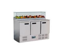 Comptoir à Pizza 3 Portes avec Pare Haleine Série G 436 Litres