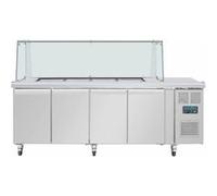 Comptoir à Salade GN avec Pare Haleine Carré Série U 4 Portes